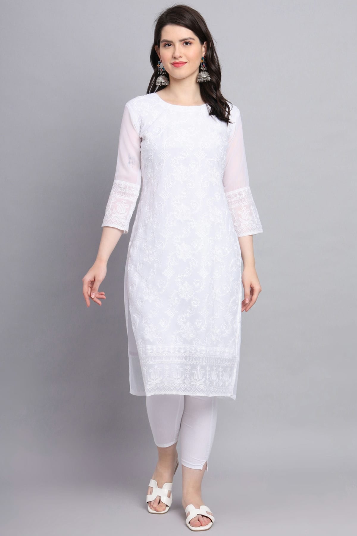 White Colour Georgette Kurti
