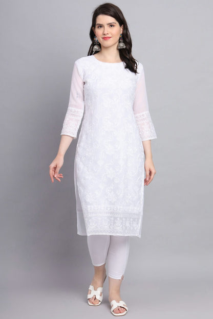 White Colour Georgette Kurti