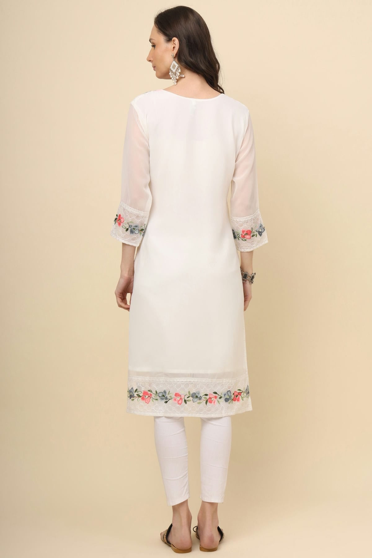 White Colour Georgette Kurti VSKR1111194