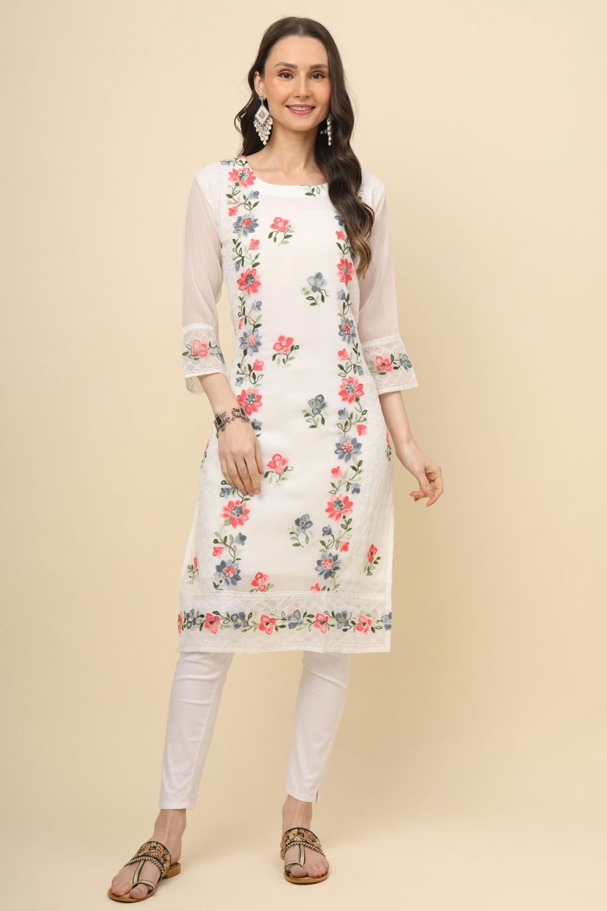 White Colour Georgette Kurti