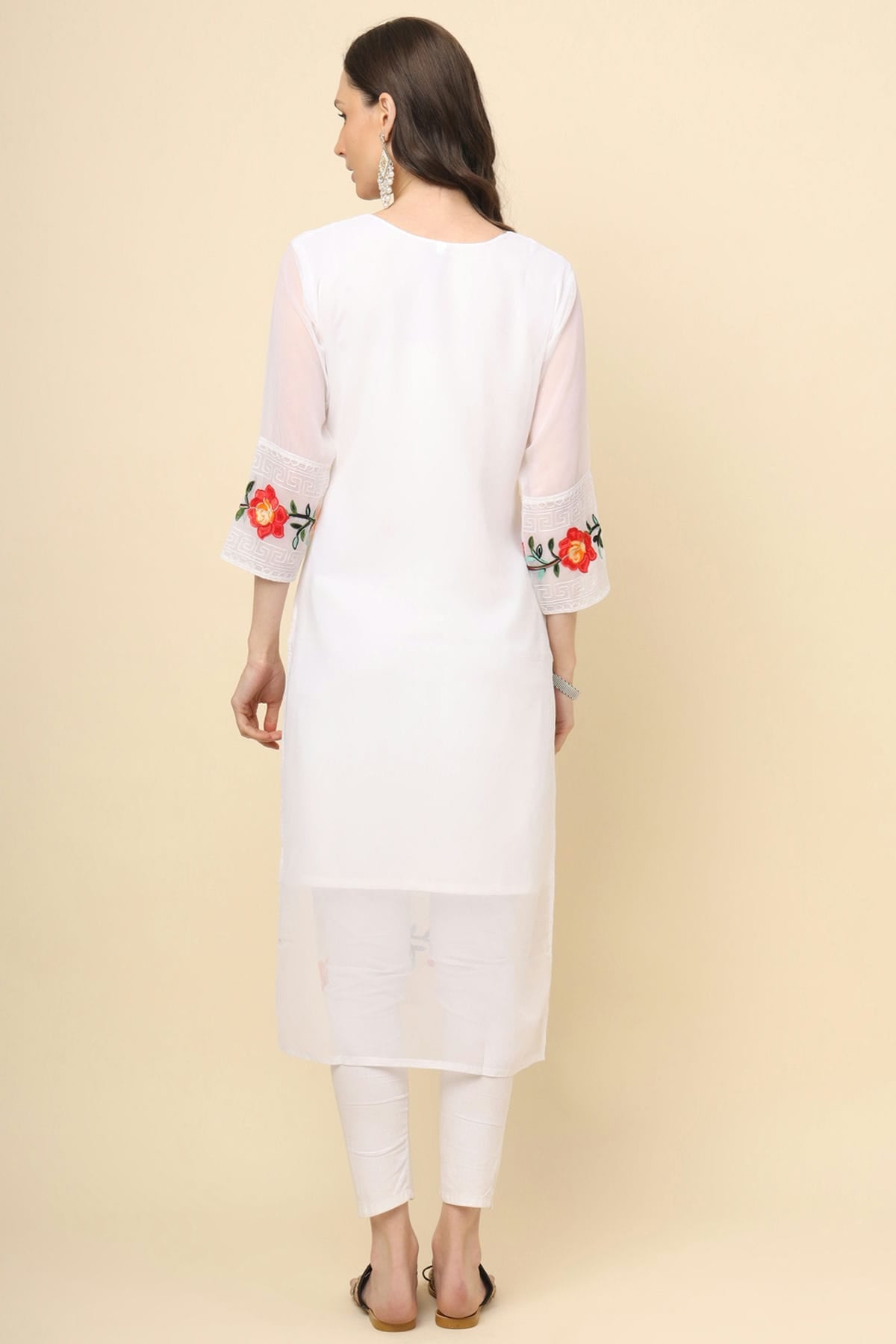 White Colour Georgette Kurti VSKR1111207