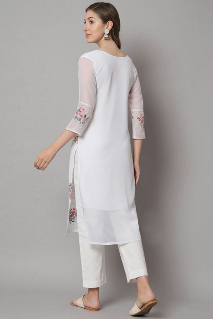 White Colour Georgette Kurti