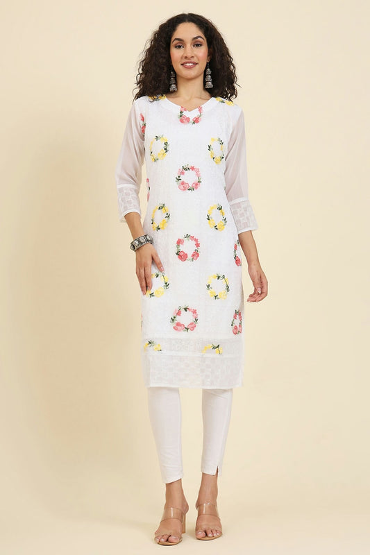 White Colour Georgette Kurti