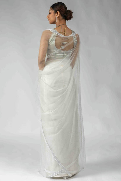 White Colour Net Ready To Wear Saree VSSD1122054