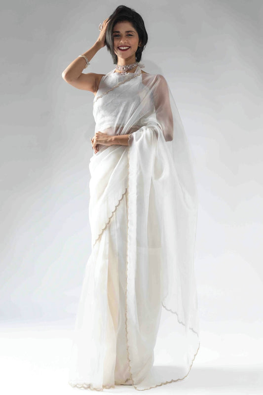 White Colour Tissue Silk Ready To Wear Saree VSSD1122050