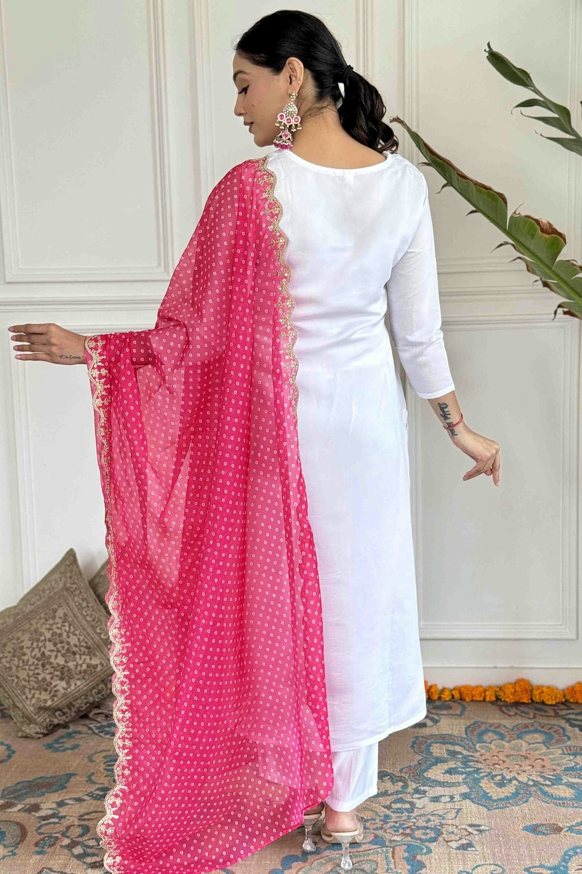 White Colour Viscose Rayon Stitched Pant Style Suit VSSS1113784