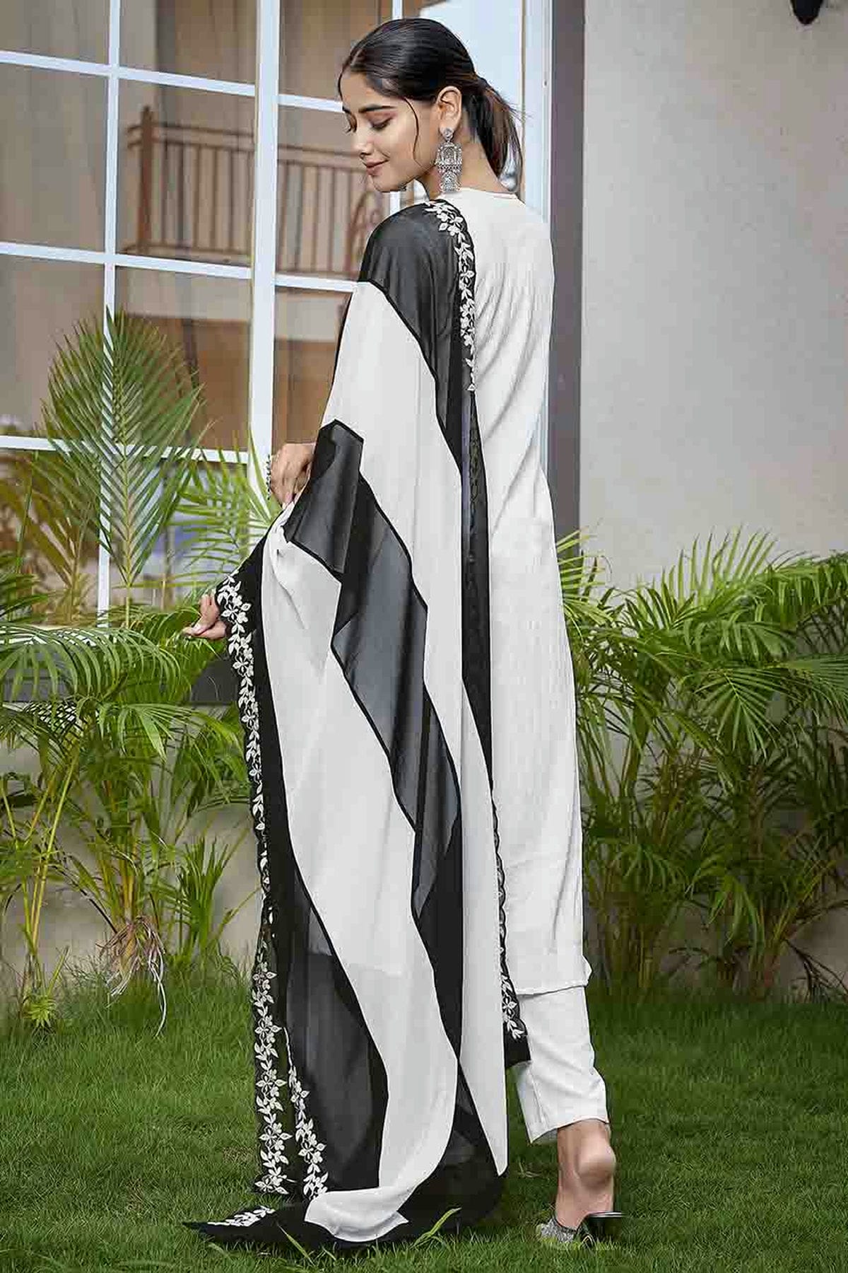 White Colour Viscose Solid Pant Style Suit VSSS1113667
