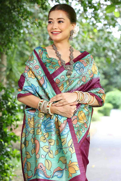 Wine Colour Cotton Silk Traditional Saree