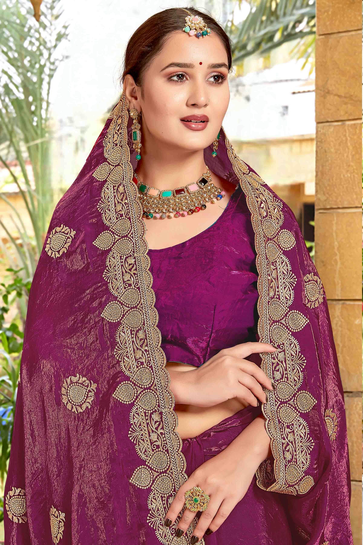 Wine Colour Silk Designer Saree VSSD1121973
