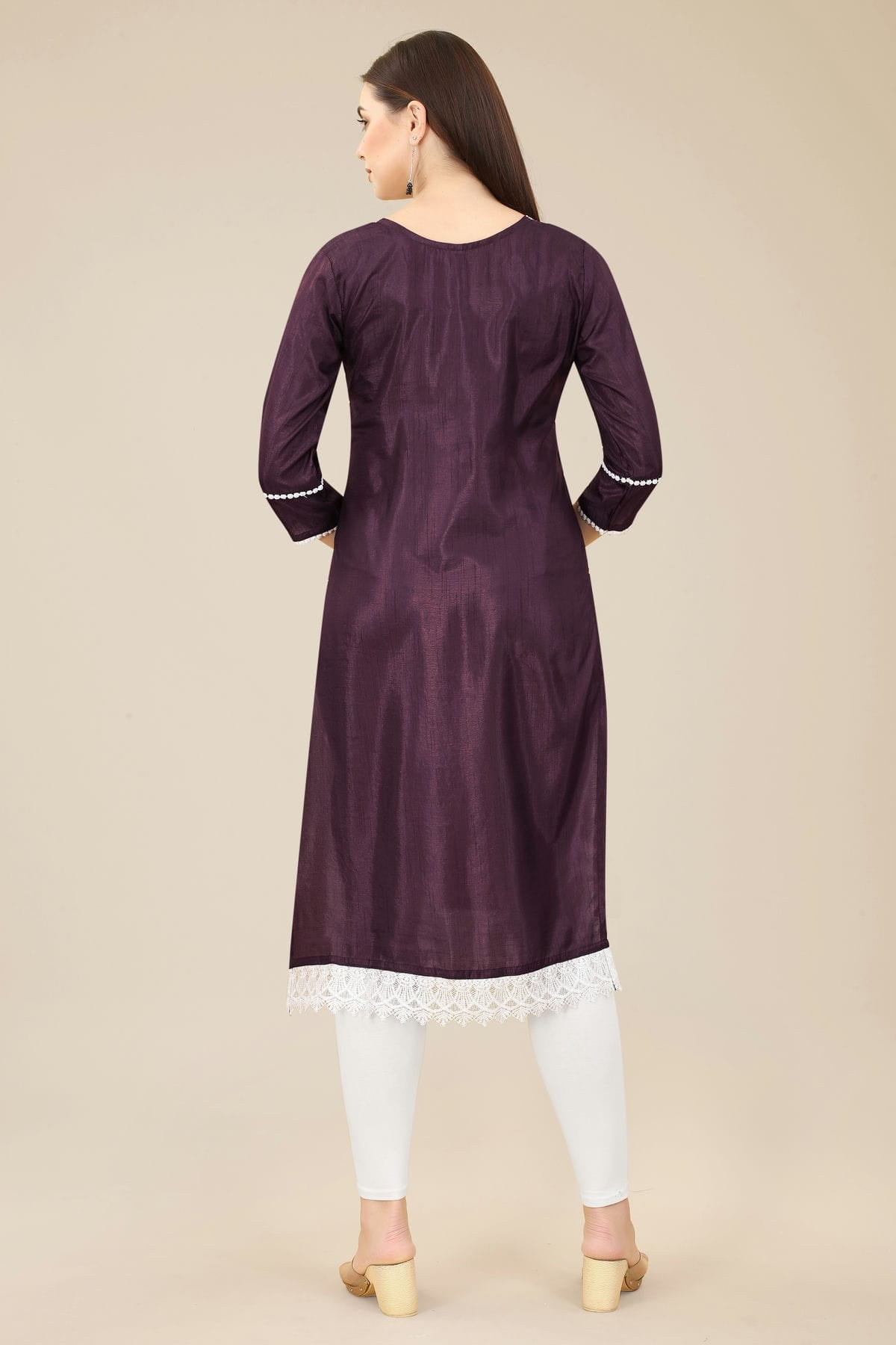 Wine Colour Soft Silk Kurti VSKR1111018