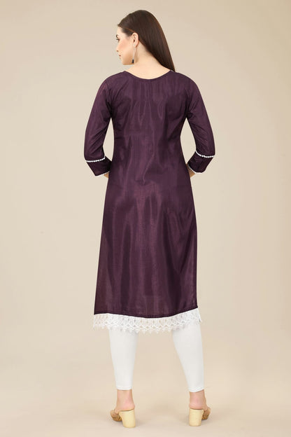 Wine Colour Soft Silk Kurti VSKR1111018