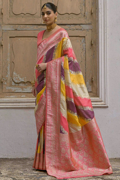 Yellow Colour Banarasi Silk Traditional Saree