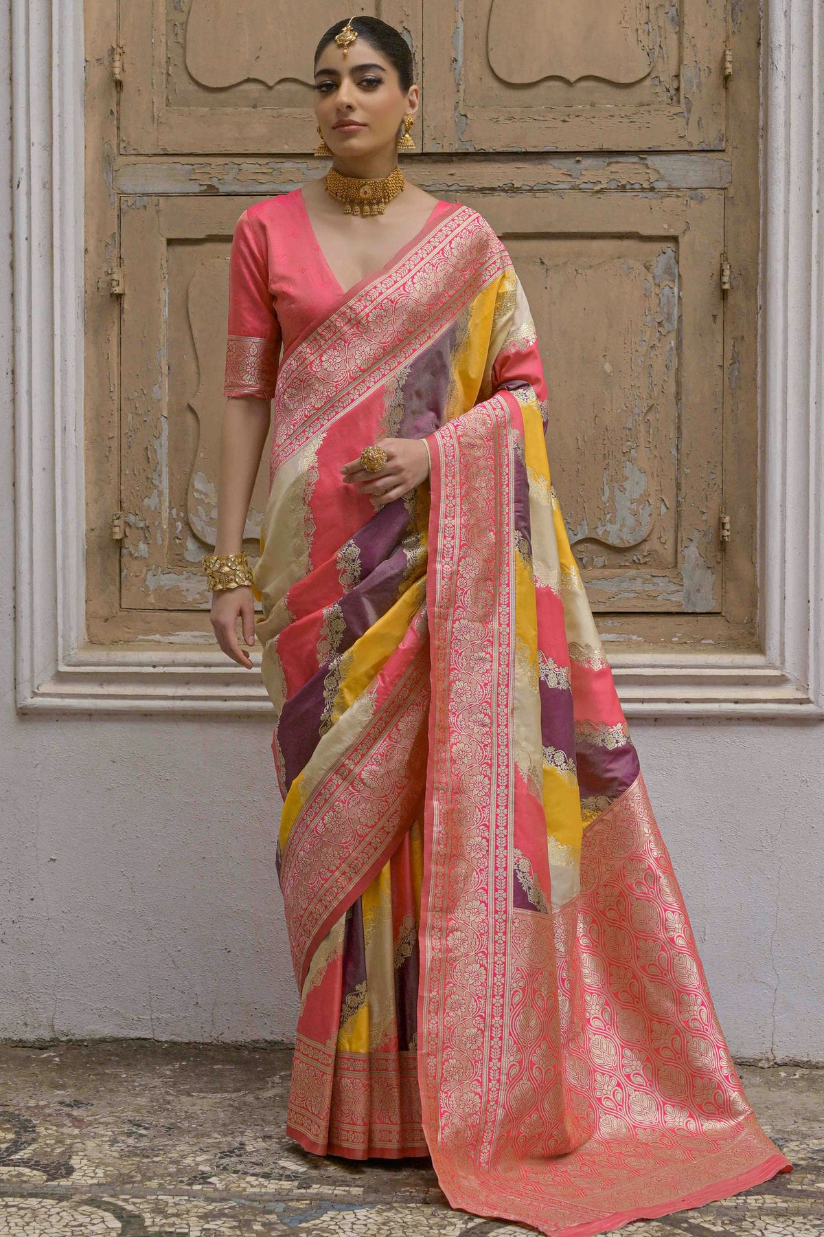 Yellow Colour Banarasi Silk Traditional Saree VSSD1260044