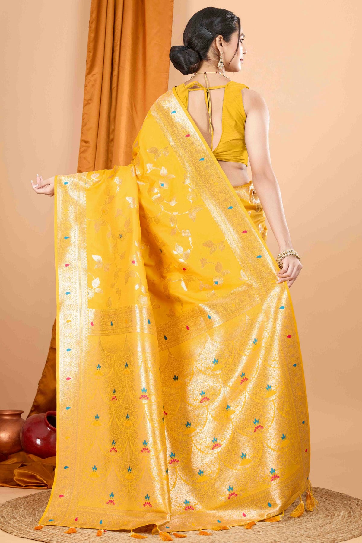 Yellow Colour Banarasi Silk Woven Work Traditional Saree VSSD1113538