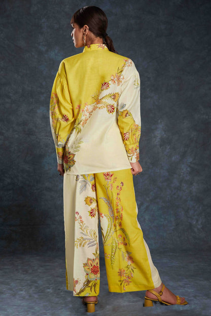 Yellow Colour Linen Co-Ord Set VSTP1080946