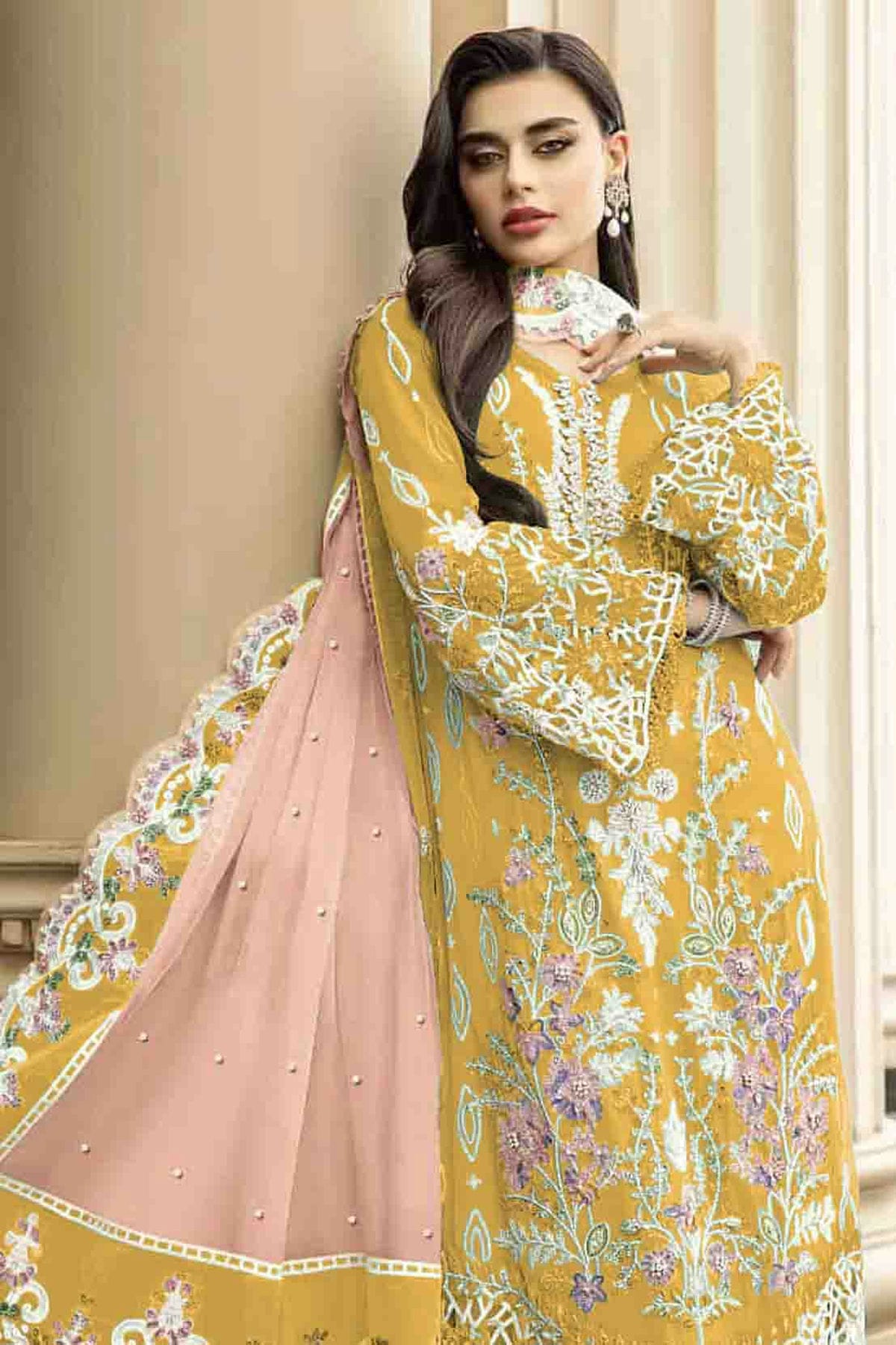 Yellow Colour Organza Pakistani Suit VSSM1140822