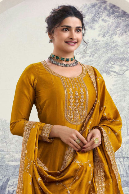 Yellow Colour Silk Georgette Anarkali Suit VSSM1110669