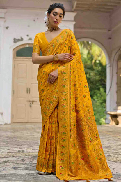 Yellow Colour Silk Traditional Saree