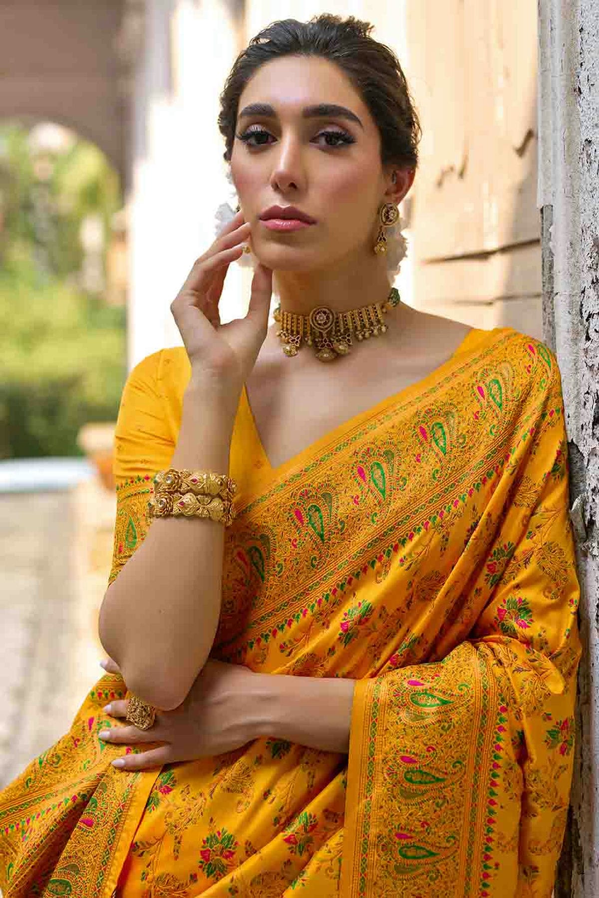 Yellow Colour Silk Traditional Saree