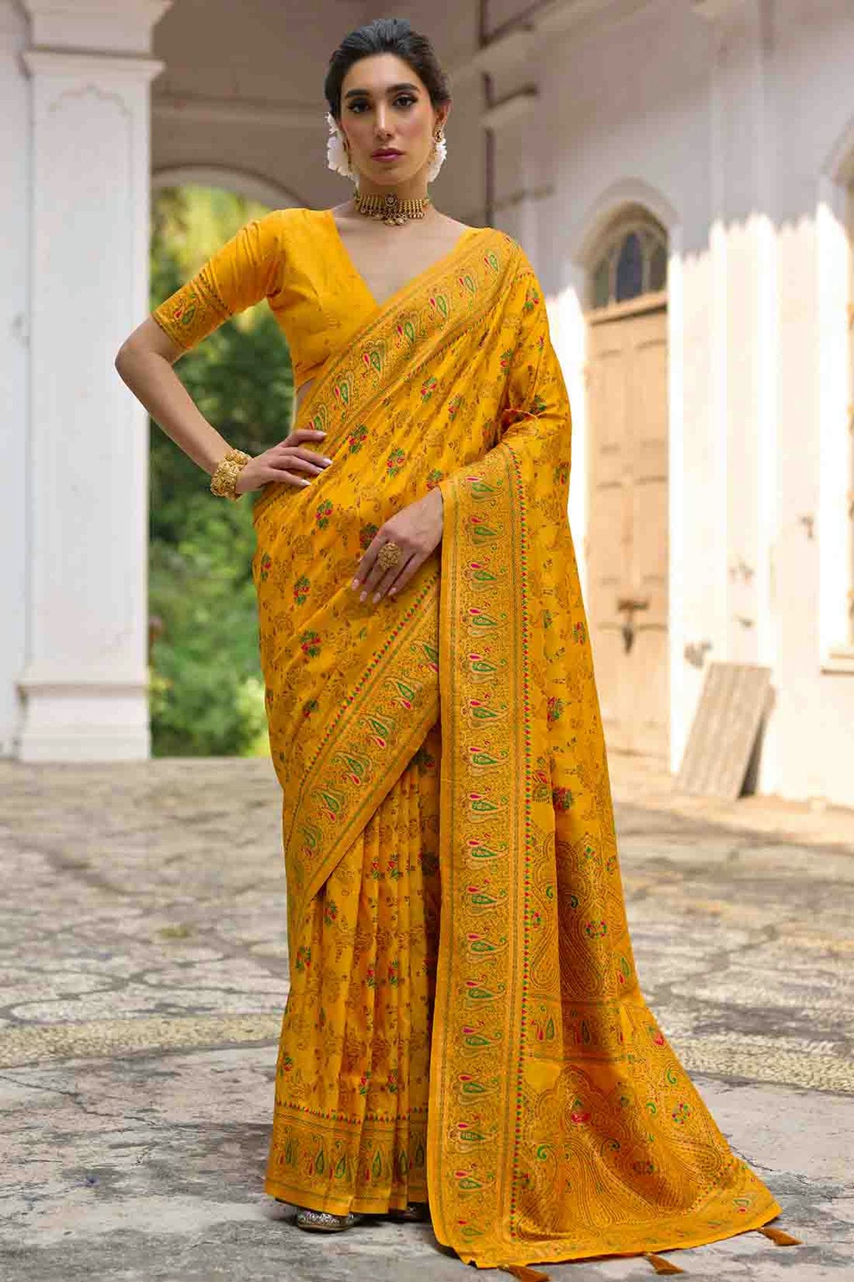 Yellow Colour Silk Traditional Saree VSSD1260052