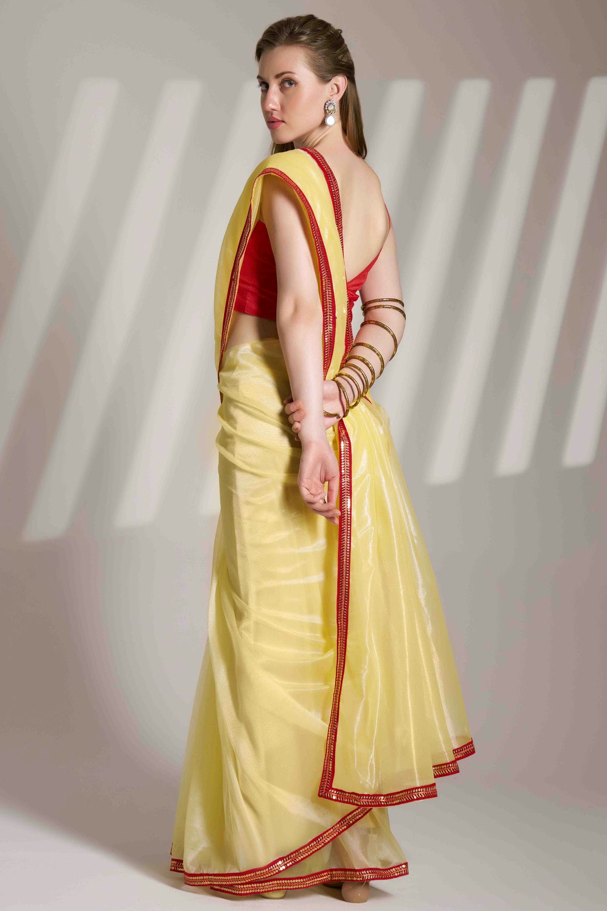 Yellow Colour Twill Net Designer Saree VSSD1113020