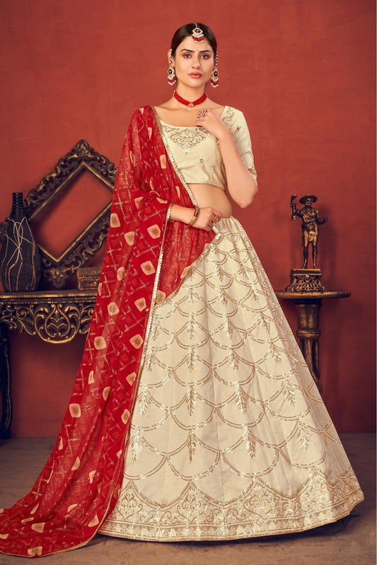 Beige Colour Art Silk Embroidery Lehenga Choli VSLC1150066