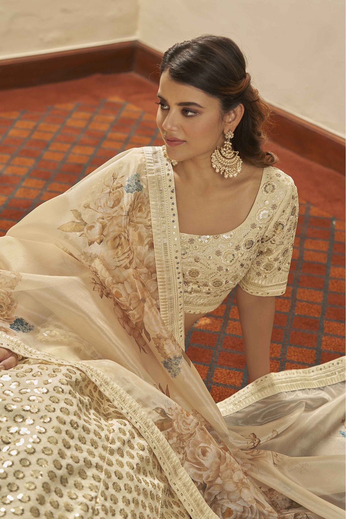 Beige Colour Art Silk Embroidery Lehenga Choli VSLC1150090