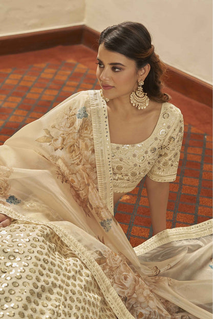 Beige Colour Art Silk Embroidery Lehenga Choli VSLC1150090