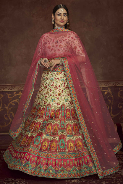 Beige Colour Art Silk Printed Lehenga Choli VSLC1150114