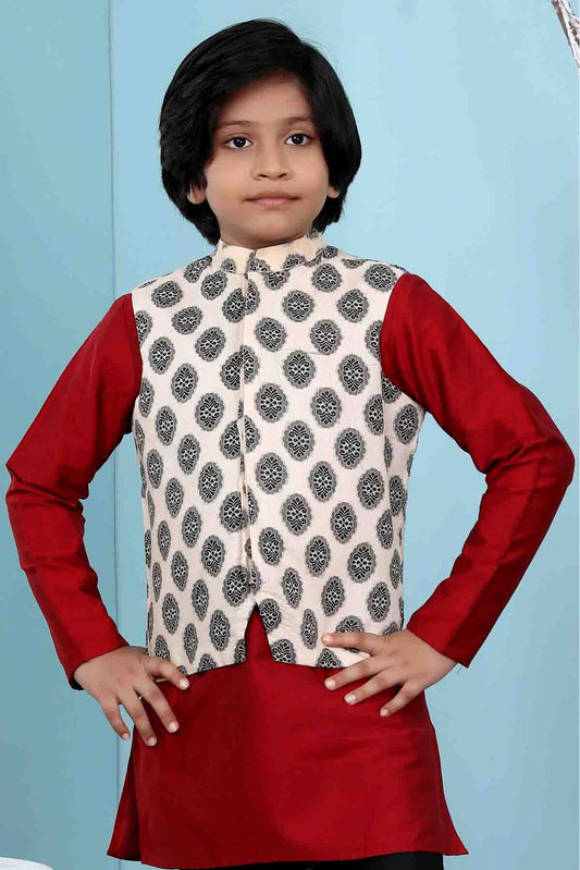 Beige Colour Handloom Silk Jacket VSBW1070141