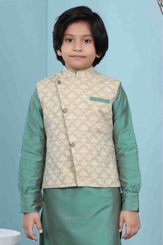 Beige Colour Handloom Silk Jacket VSBW1070152