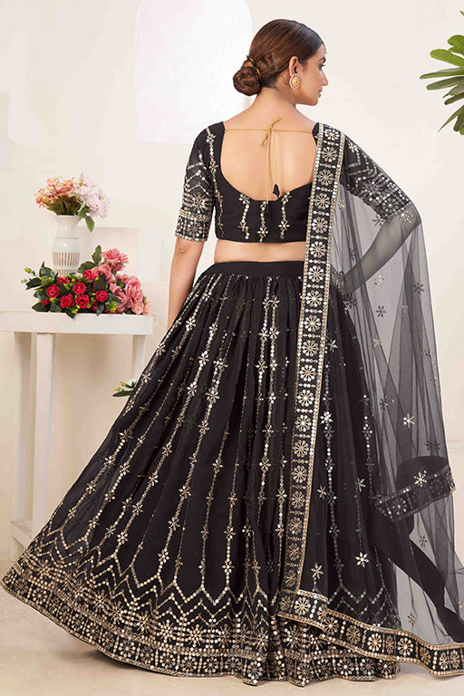 Black Colour Georgette Designer Lehenga Choli VSLC1240026