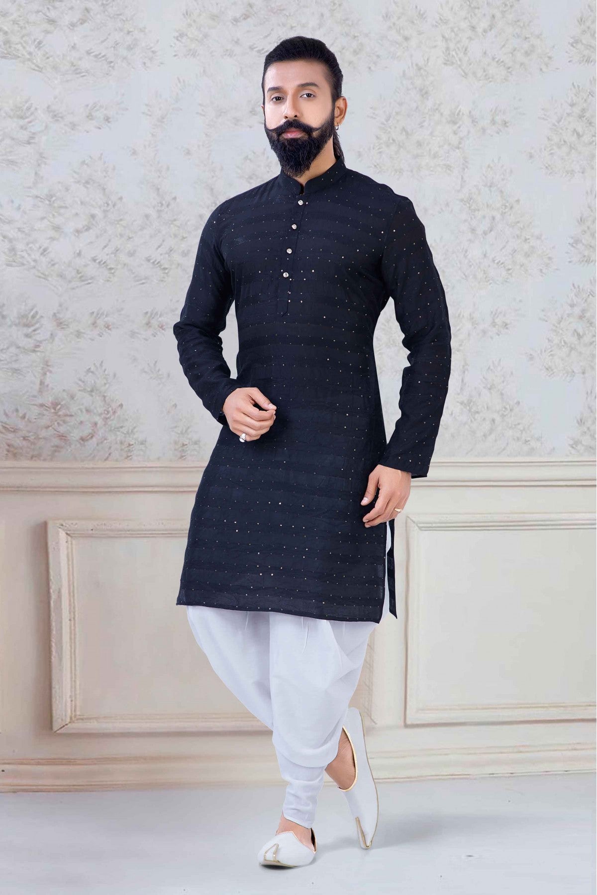 Black Colour Georgette Festival Wear Dhoti Kurta VSKP1130069