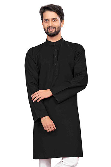 Black Colour Kurta Pajama In Cotton VSKP1210214