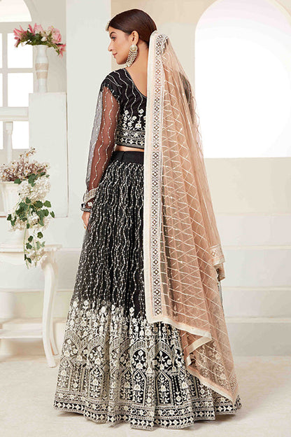 Black Colour Net Designer Lehenga Choli VSLC1240021