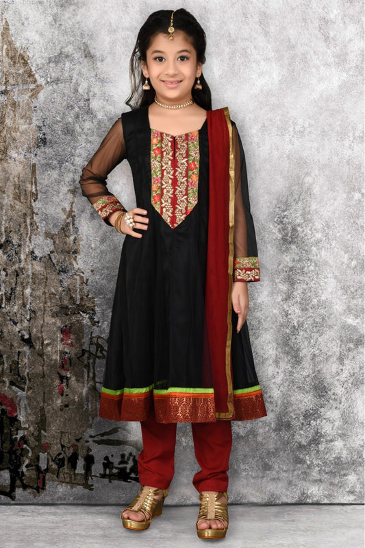 Black Colour Net Embroidery Anarkali Suit VSGW1070048