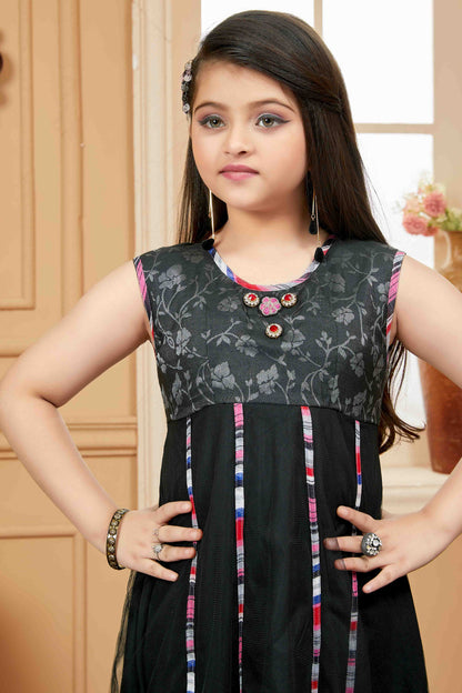 Black Colour Net Pant Style Suit VSGW1070757