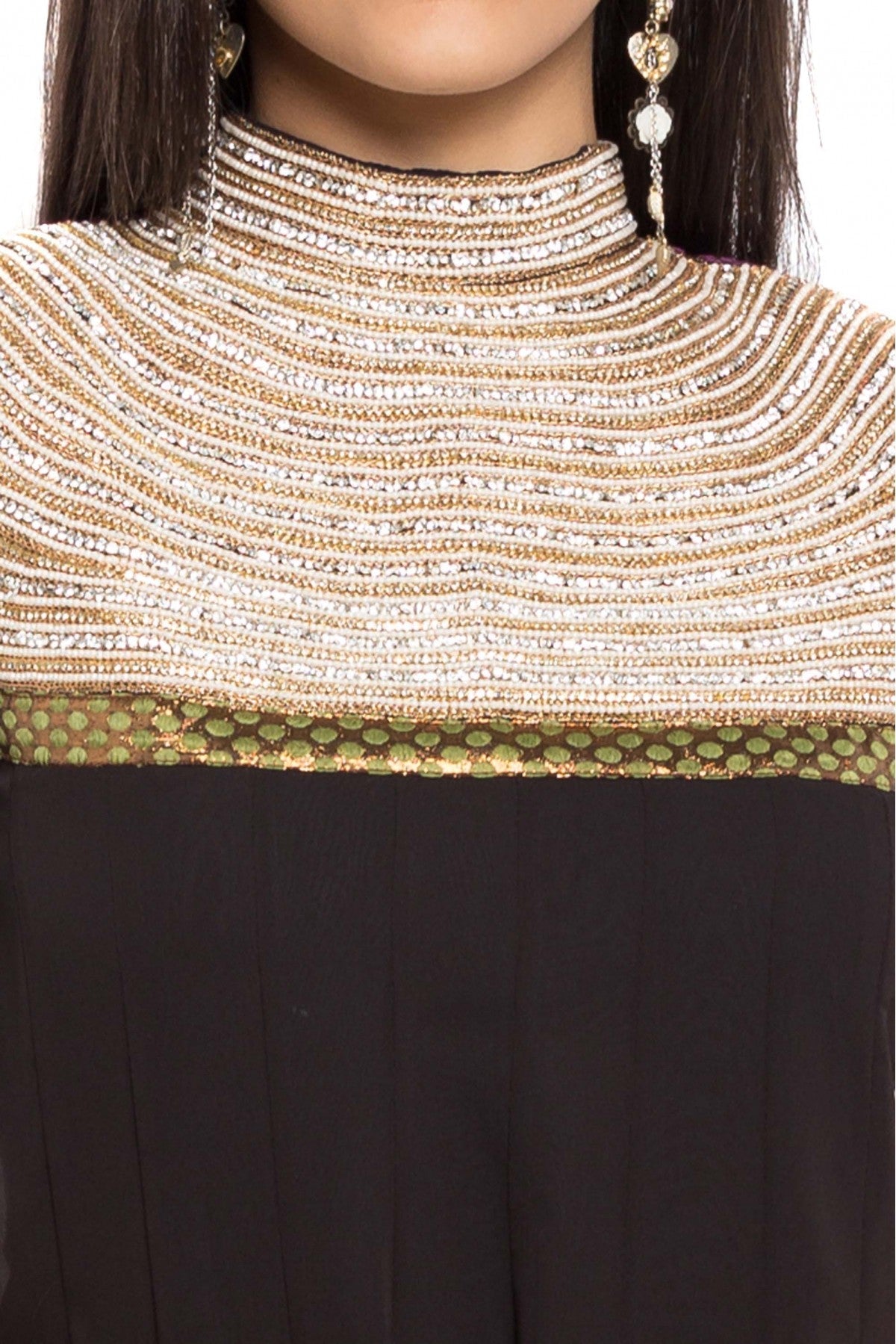 Black Colour Plus Size Stitched Faux Georgette Anarkali Suit VSSS1070158