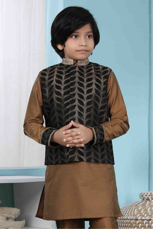 Black Colour Silk Jacket VSBW1070133