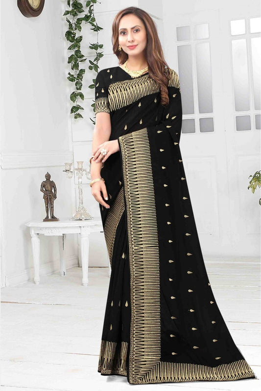 Black Colour Vichitra Silk Designer Saree VSSD1120139