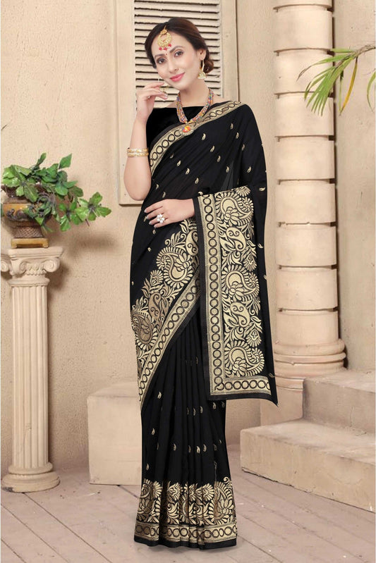 Black Colour Vichitra Silk Designer Saree VSSD1120673