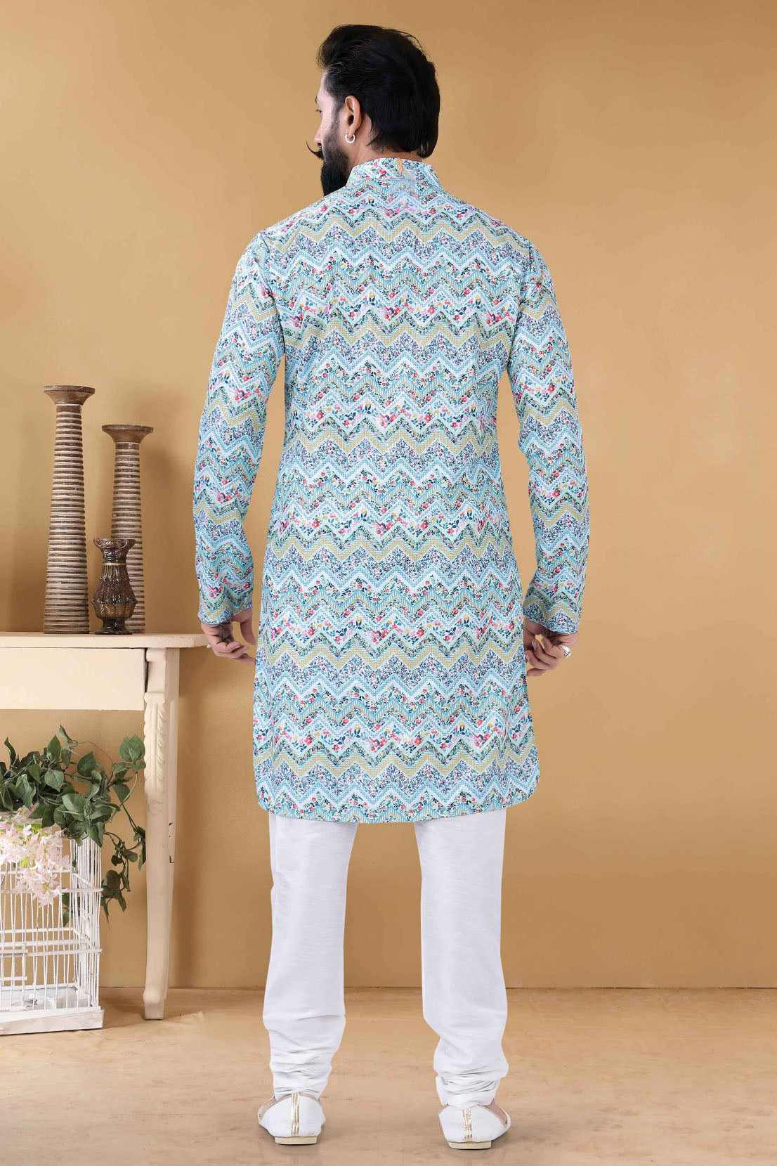 Blue Colour Cotton Kurta Pajama VSKP1130078