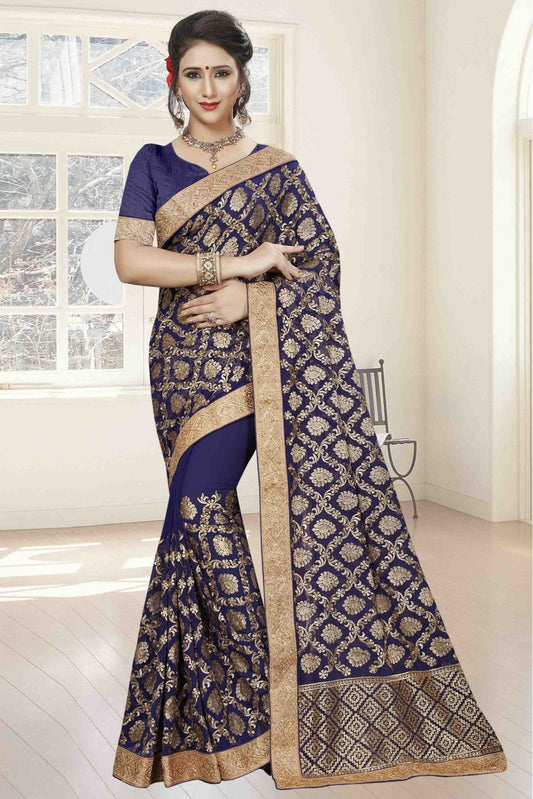 Blue Colour Georgette Designer Saree VSSD1090004