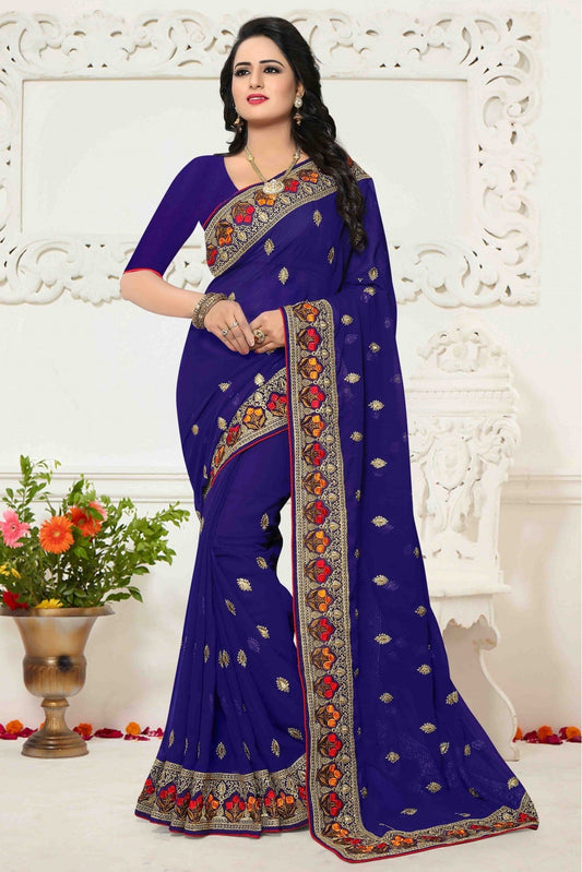 Blue Colour Georgette Saree VSSD1120412
