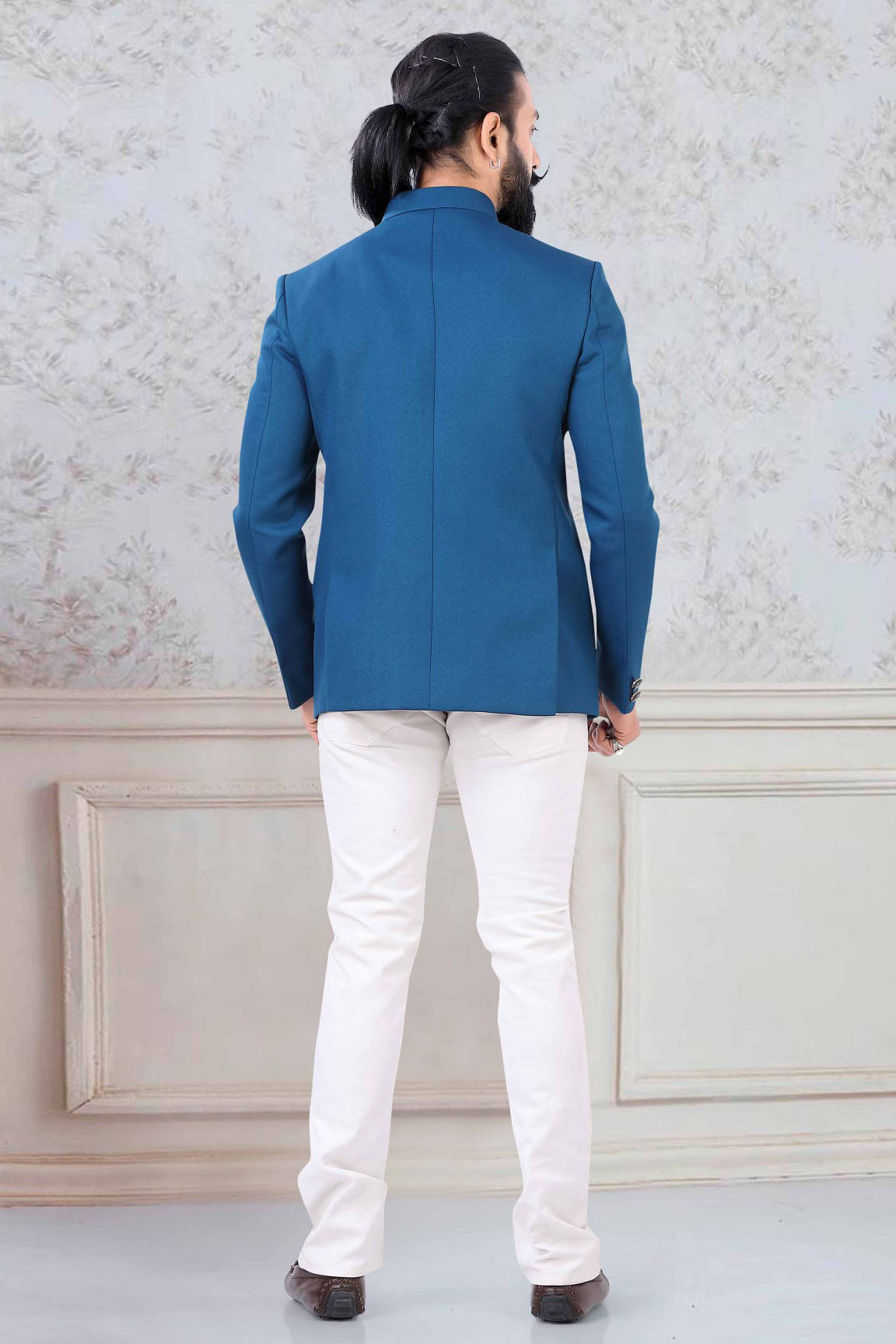 Blue Colour Imported Fabric Jodhpuri Suit VSSH1130034