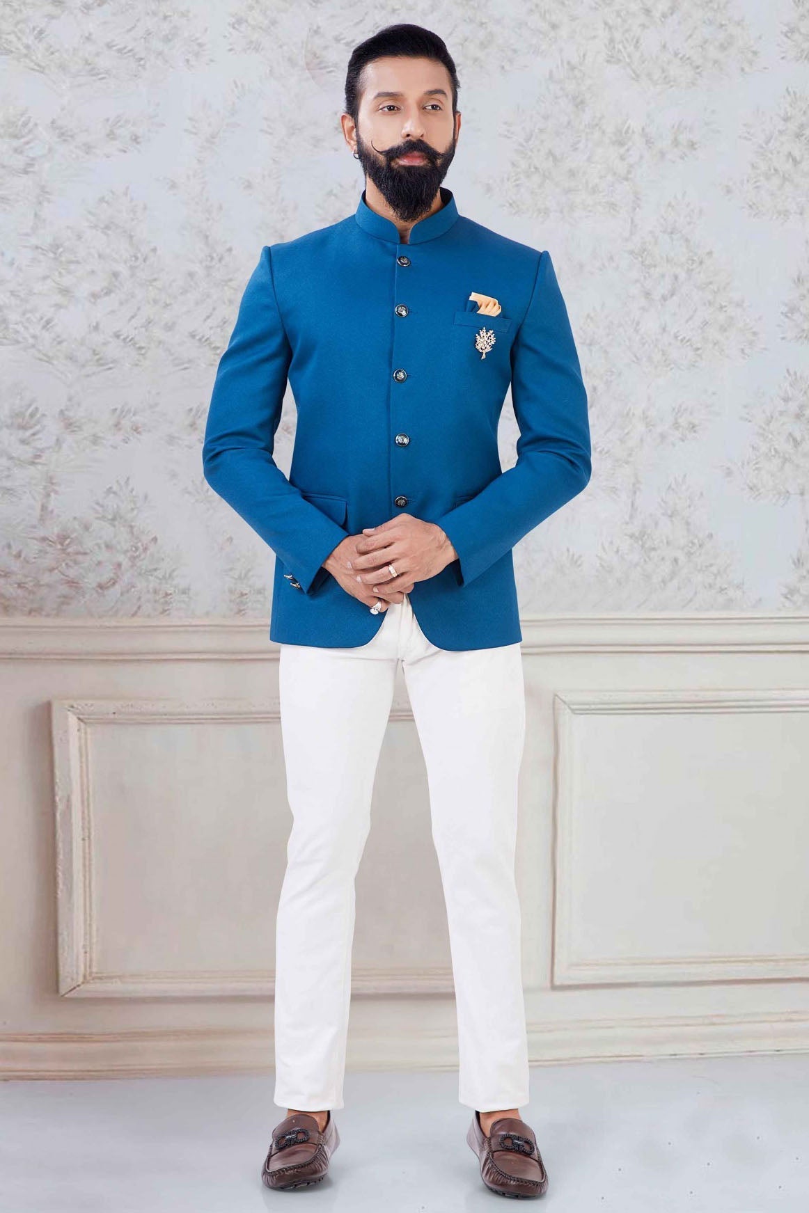 Blue Colour Imported Fabric Jodhpuri Suit VSSH1130034
