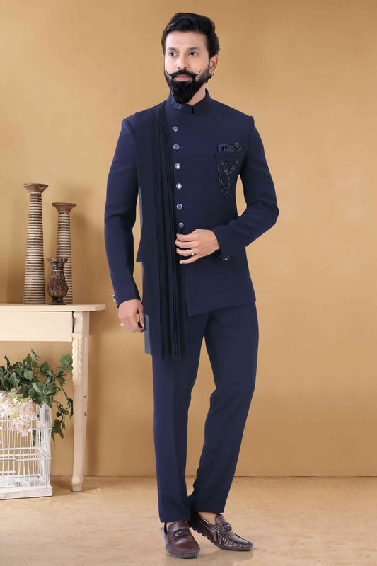 Blue Colour Japanese Jodhpuri Suit VSSH1130018