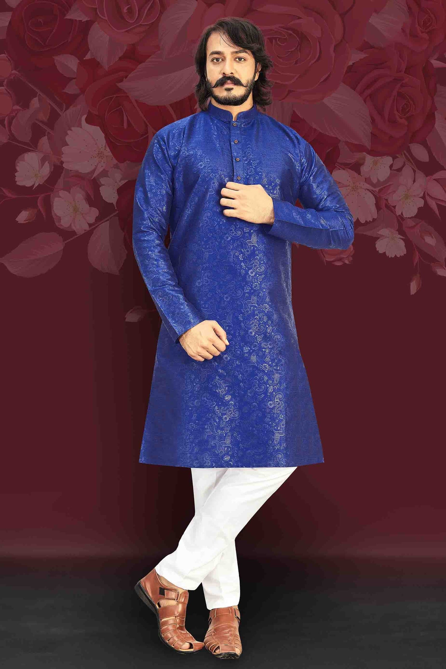 Blue Colour Kurta Pajama In Art Silk VSKP1210013