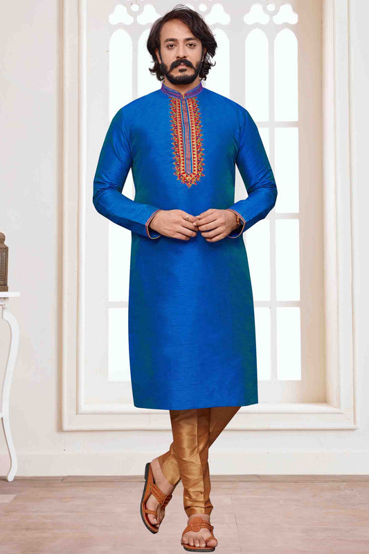 Blue Colour Kurta Pajama In Art Silk VSKP1210099