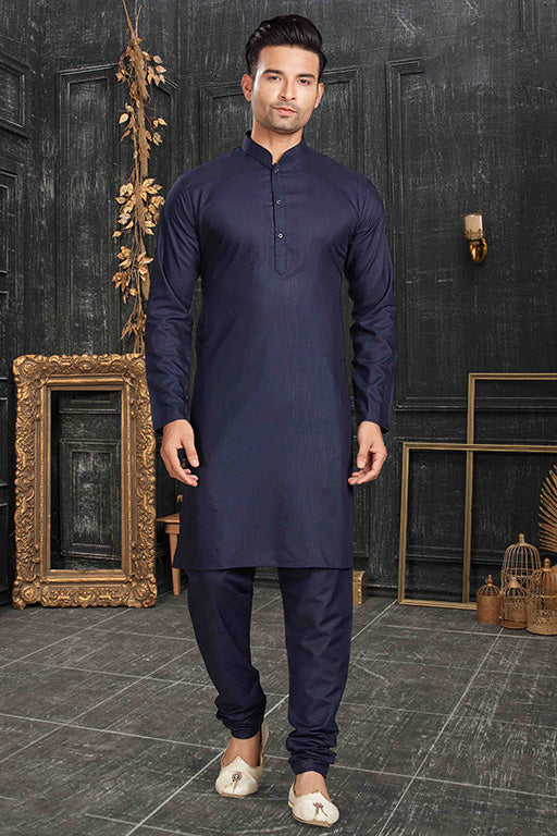 Blue Colour Kurta Pajama In Cotton VSKP1210165